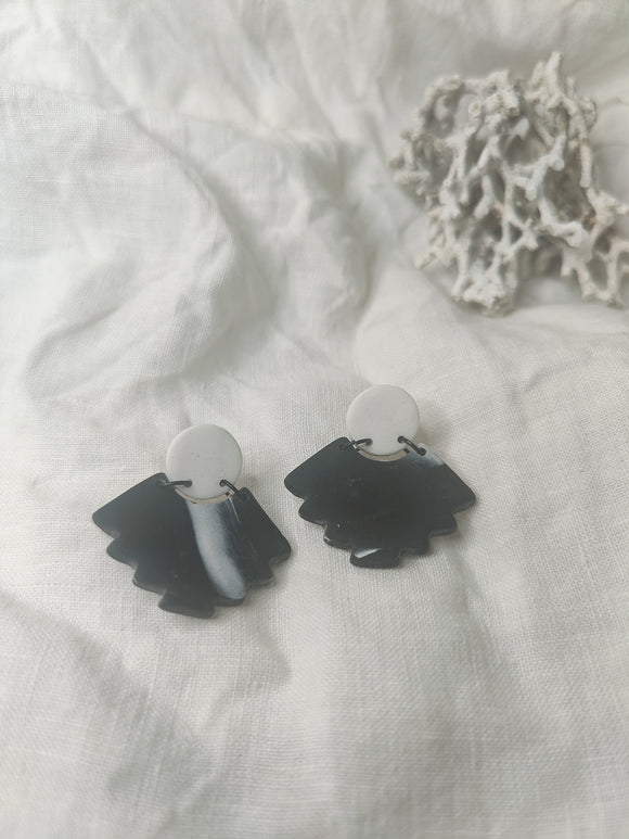 Black and white Aztec dangles