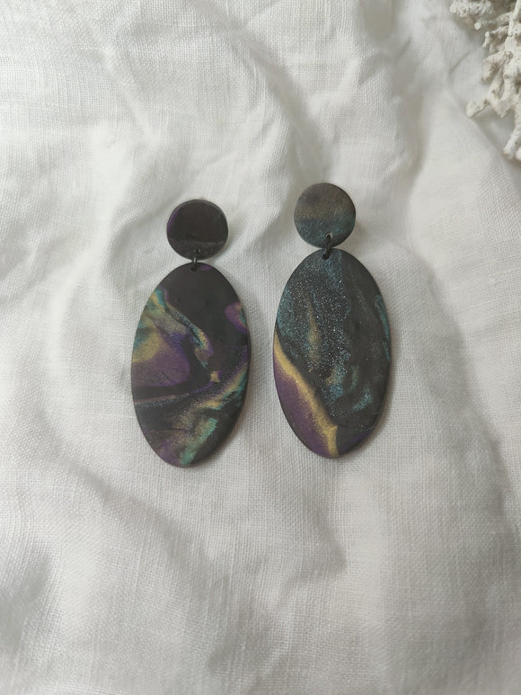 Bargello marbled oval dangles