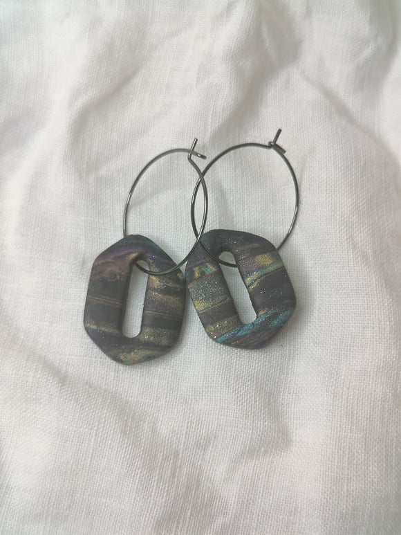Bargello hoop dangles
