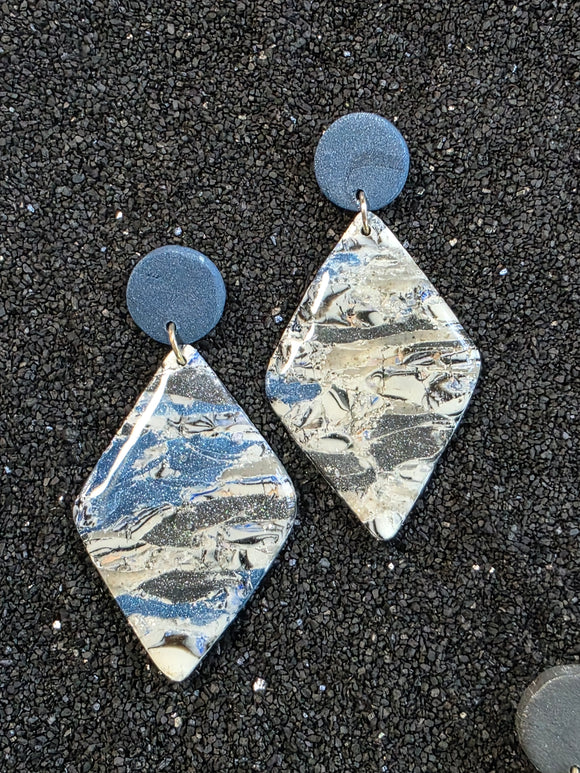 Denim Diamond Dangles