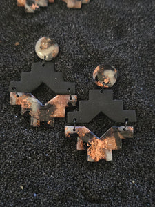 Tortoiseshell Large Aztec Dangles