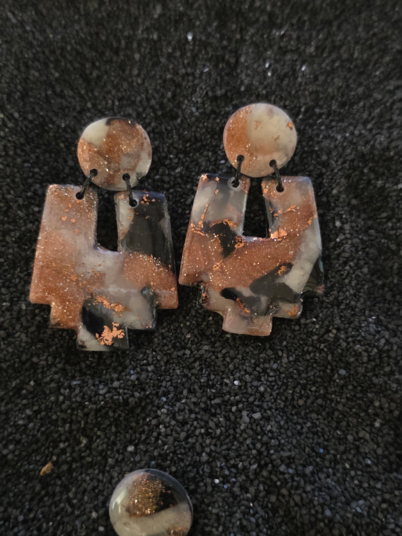 Tortoiseshell Medium Aztec Dangles