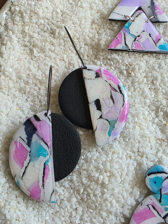 Pink blue and lilac Hoops