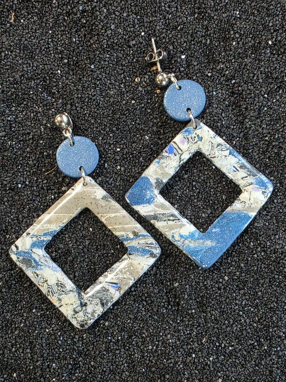 Denim Large stud drops