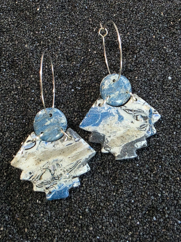 Denim Aztec Hoops