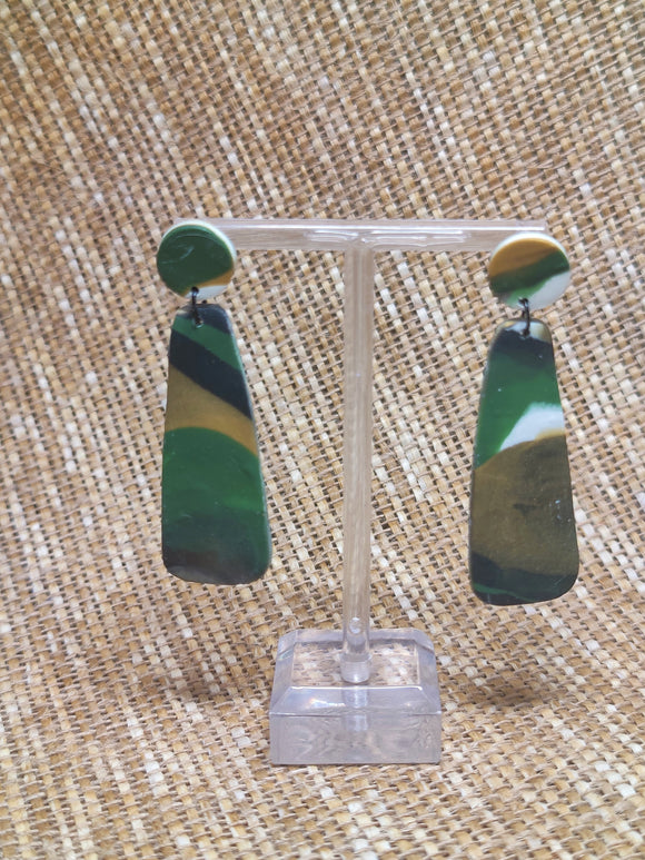 Green gold and black dangles