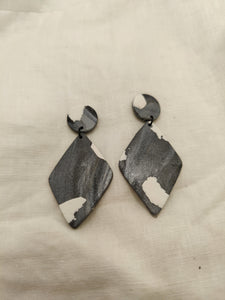 Charcoal Terrazzo Diamond Dangles