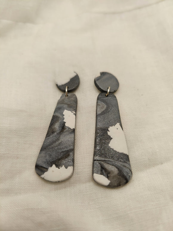 Charcoal Terrazzo Long dangles