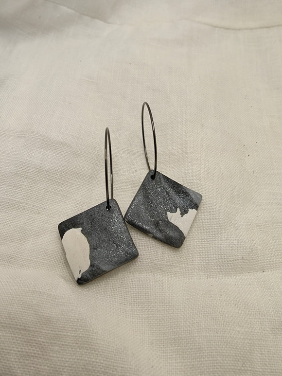 Charcoal Terrazzo hoops