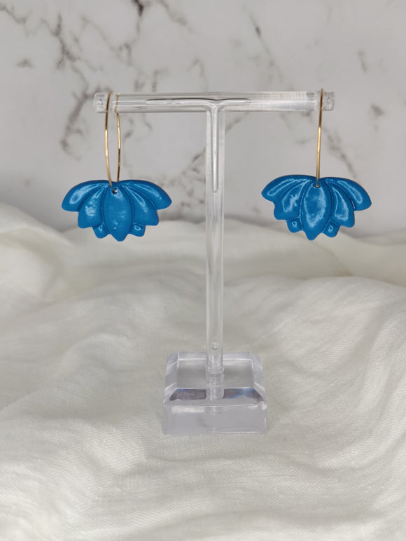 Blue Lotus Gold hoops