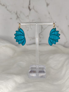 Teal Lotus dangles