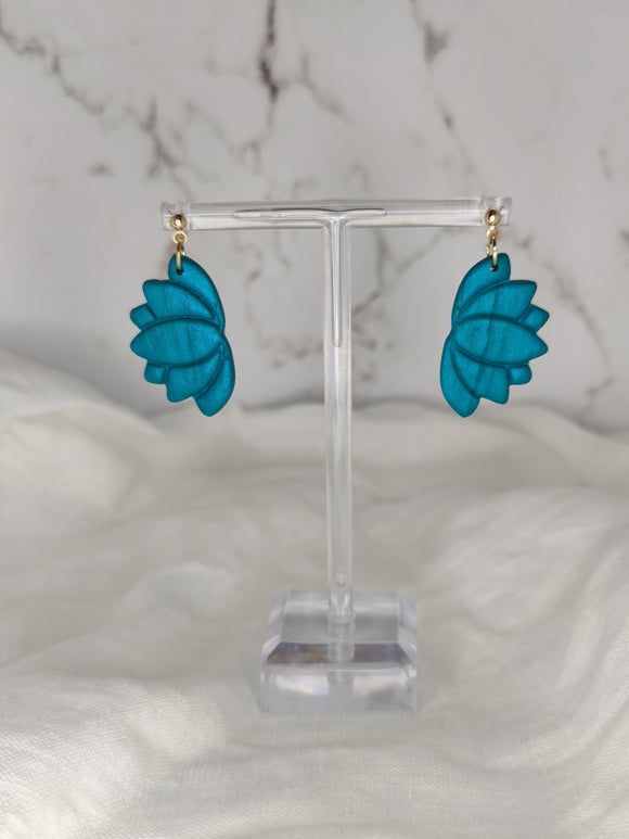 Teal Lotus dangles