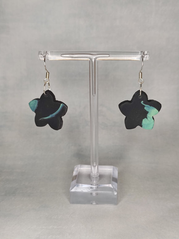 Midnight Opal Small Flower Dangles