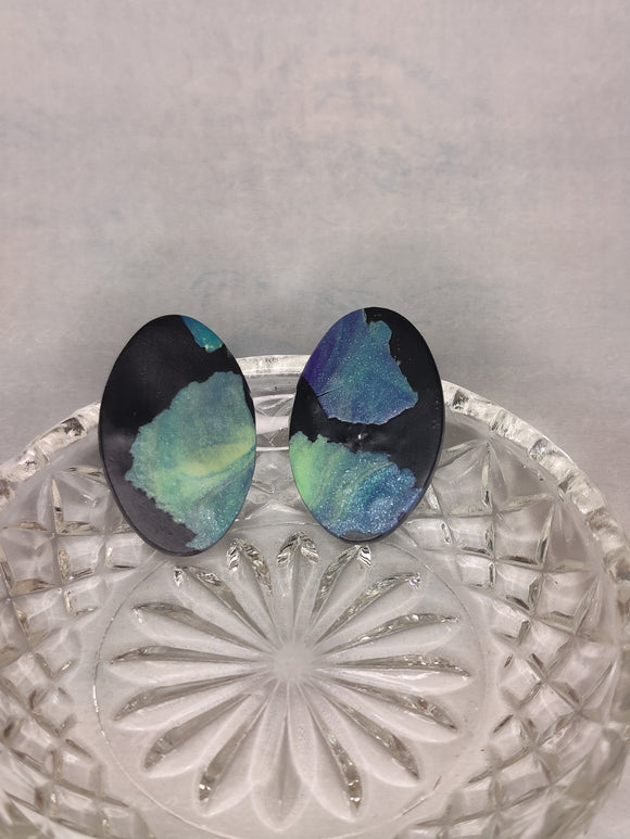 Midnight Opal XL Oval Studs