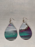 Magenta and Teal large teardrop dangles