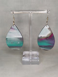 Magenta and Teal large teardrop dangles