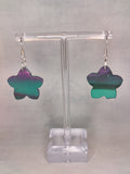 Magenta and Teal flower dangles