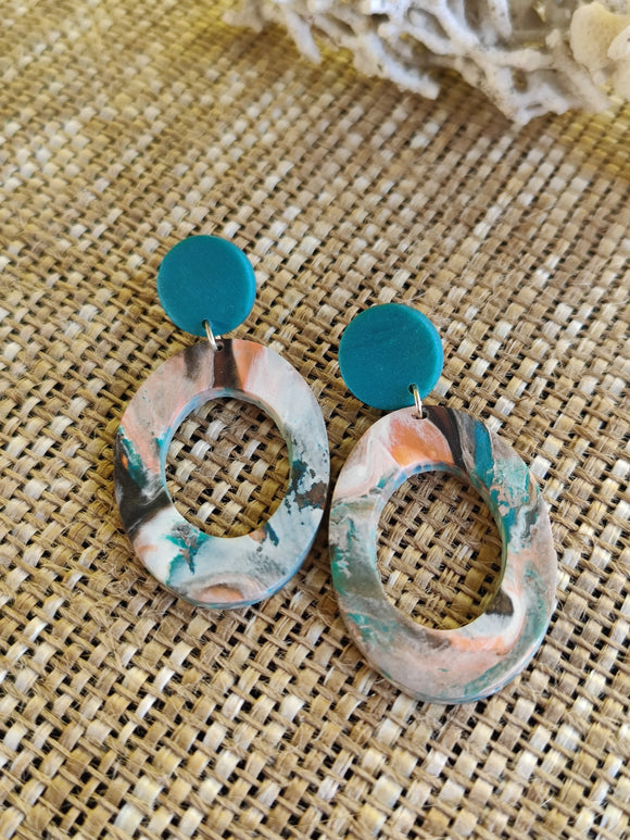 Coral Coastline large oval dangles