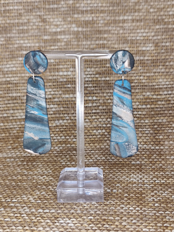 Blue and Copper Long Dangles