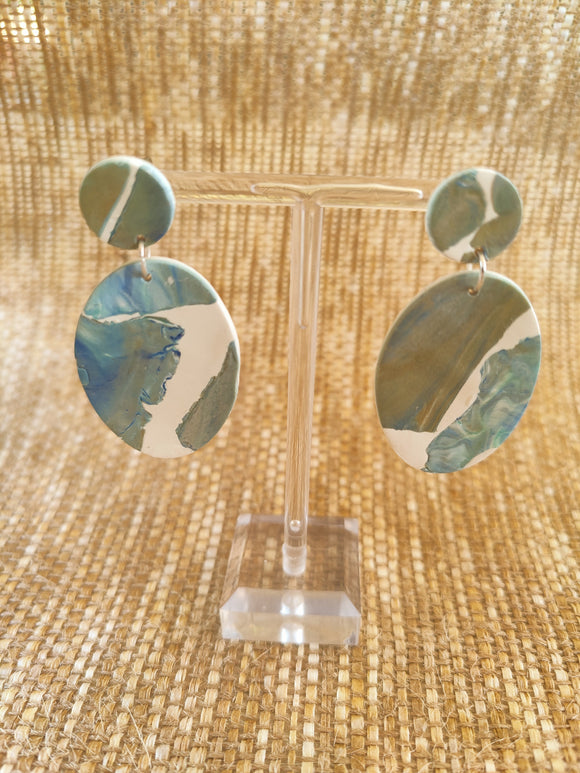 ocean Terrazzo Oval Dangles