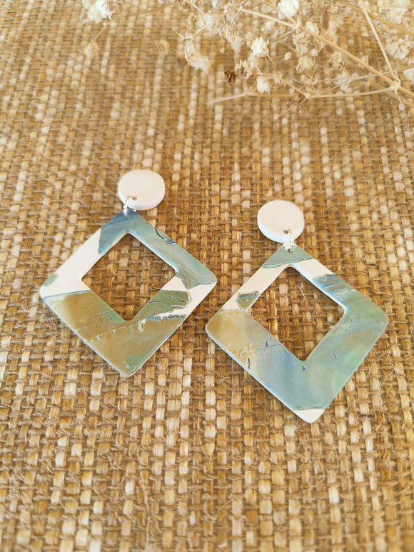 Ocean Terrazzo Diamond Dangles