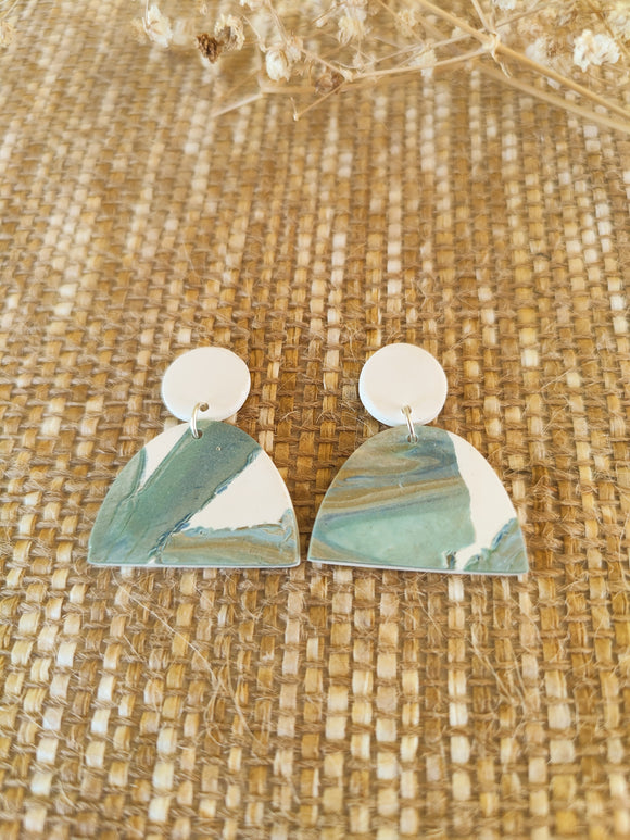 Ocean Terrazzo Half Round Dangles