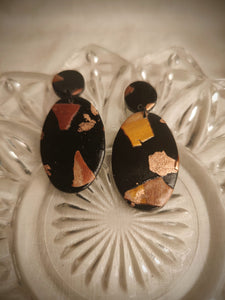 Copper Fleck Oval Dangles