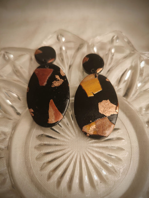 Copper Fleck Oval Dangles