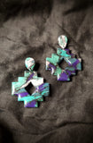 Paua Aztec Diamond Dangles