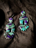 Paua Aztec Stud Drop Dangles