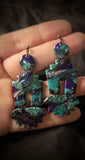 Paua Aztec Stud Drop Dangles