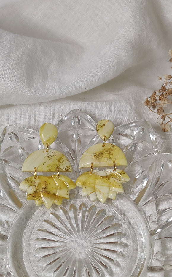 Sunshine Round Lotus Dangles