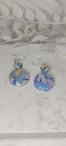 Watercolour Blue and Purple Rounds on hooks