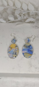 Watercolour Blue and Purple Oval Hooks